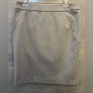 Grace Elements Gray Ponte Pencil Skirt Size 10 Good Condition